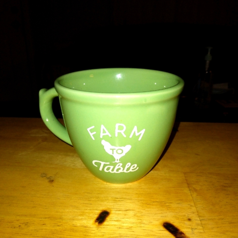 The Pioneer Woman "Farm Table" Green Coffee Cup